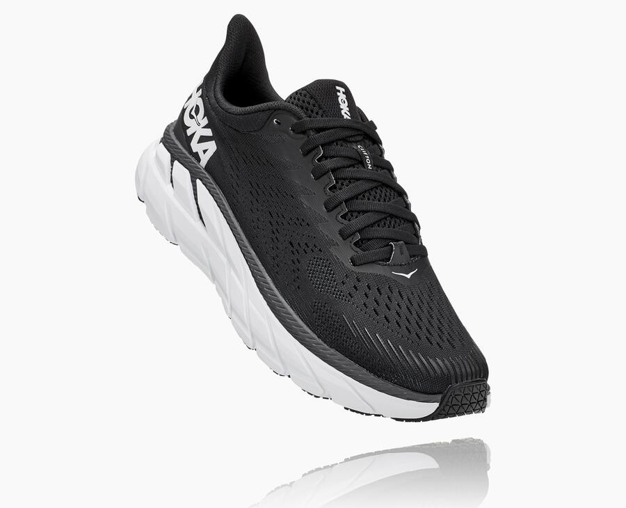 Tenis Hoka One One Feminino Pretas/Branco - Clifton 7 - 507-FVHJDZ